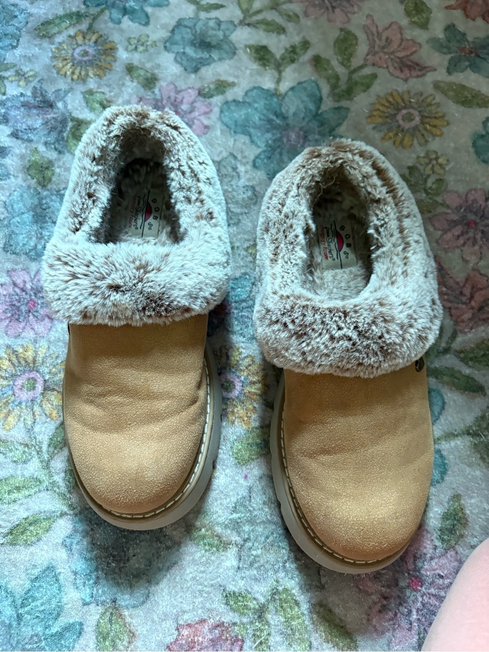 BOBS from Skechers Plush Faux Fur Slip-On in Light Taupe